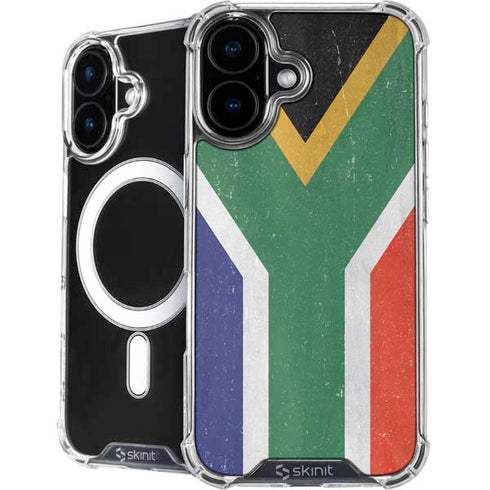 South Africa Flag Distressed iPhone 16 MagSafe Case